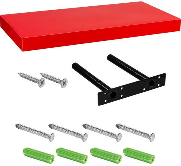 Fali polc STILISTA® Volato Piros fényes 100 cm