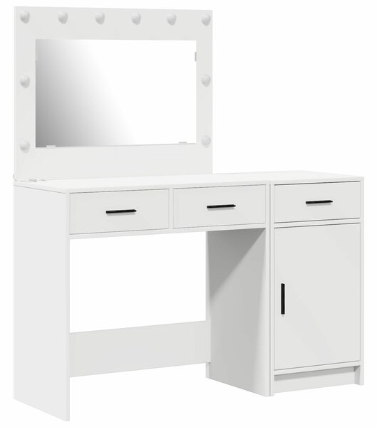 VidaXL 2-es szett Fehér MDF Közepes Tükör Pipereasztal
