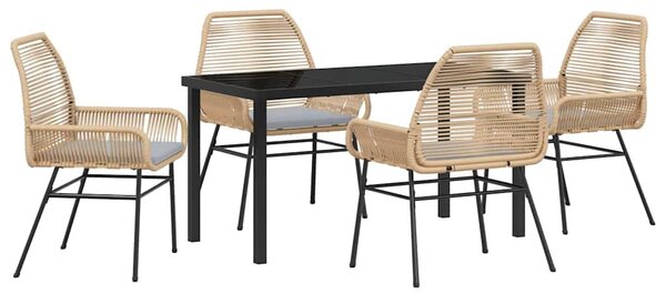 Kert étkező szett párnával 5 pcs Barna polirattan