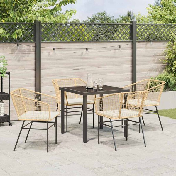 Kert étkező szett 5 pcs Barna polirattan