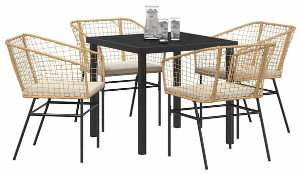 Kert étkező szett 5 pcs Barna polirattan