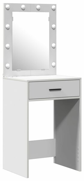 VidaXL 3-as szett Fehér MDF Közepes Tükör Öltözőasztal Négyzetes