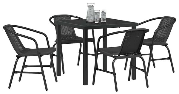 Kert étkező szett 5 pcs Fekete Porszórt acél