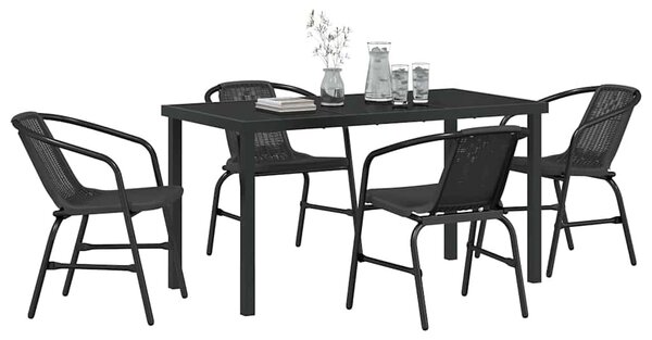 Kert étkező szett 5 pcs Fekete Porszórt acél