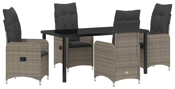 Kert étkező szett 5 pcs Szürke polirattan