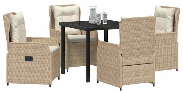 Kert étkező szett 5 pcs Beige és Világosszürke polirattan