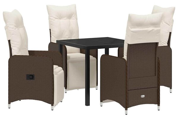 Kert étkező szett 5 pcs Barna polirattan