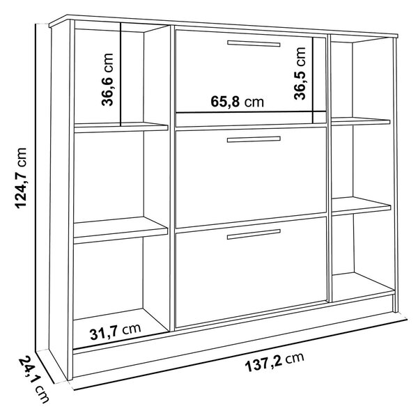 ZAFIA SZNB02D cipősszekrény - craft tölgy