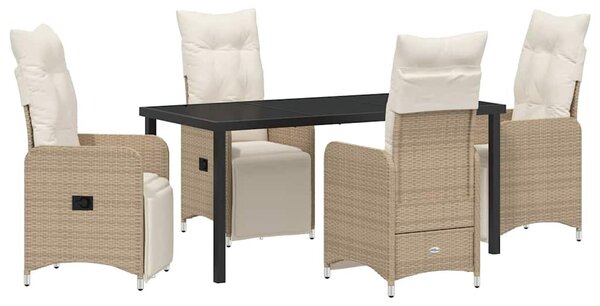 Kert étkező szett 5 pcs Bézs polirattan