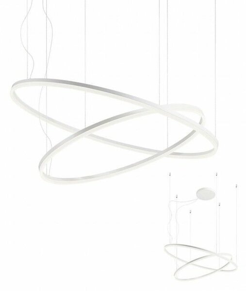 ORBIT minimál LED csillár matt fehér/opál, 100+60cm -TRIAC