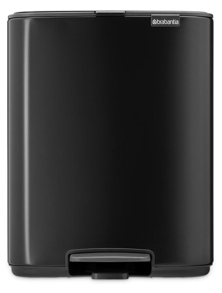 Matt fekete acél pedálos szemetes 12 l Bo – Brabantia