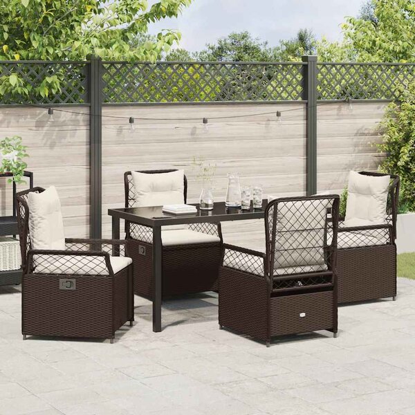 Kert étkező szett 5 pcs Barna polirattan