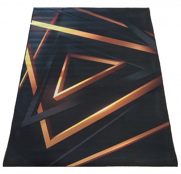 Fekete szőnyeg arany mintával Szélesség: 80 cm | Hosszúság: 150 cm