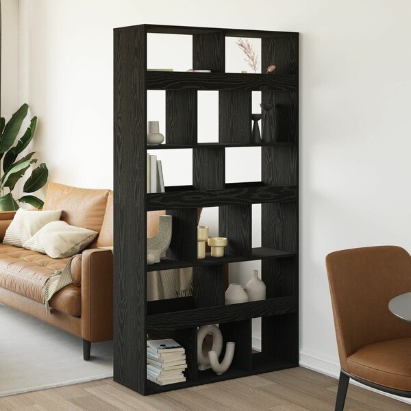VidaXL Szobaelválasztó 2 db Fekete tölgy 100x33x187,5 cm Műgyanta