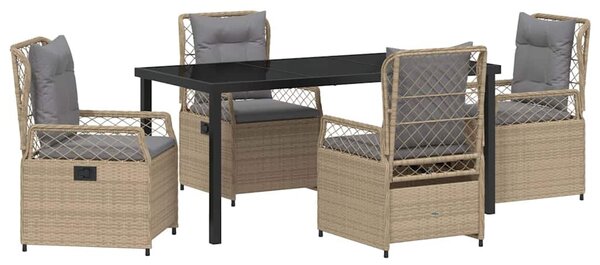 Kert étkező szett 5 pcs Beige és Világosszürke polirattan