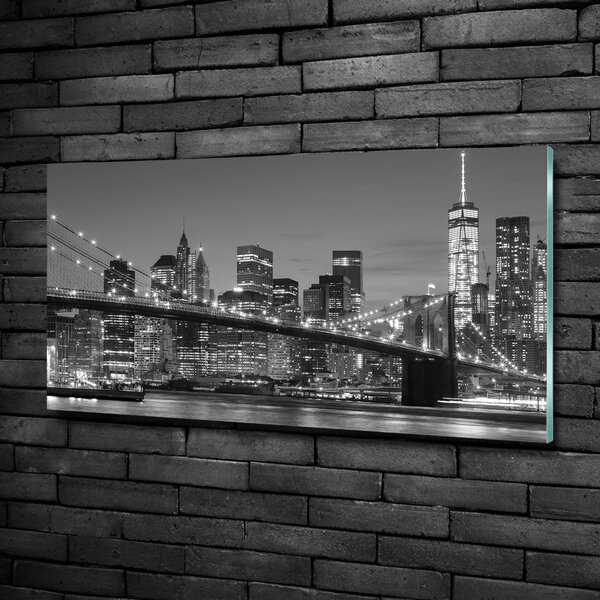 Üvegfotó Manhattan éjjel