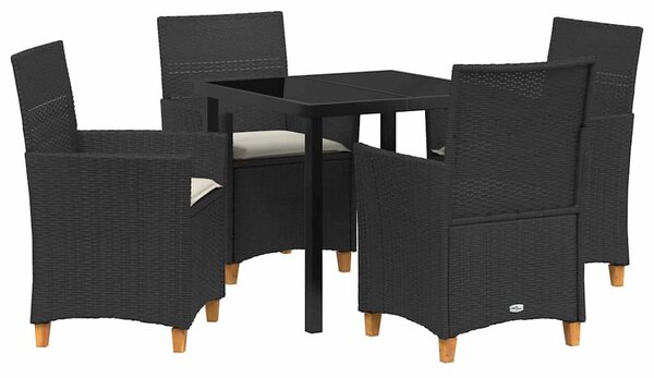 Kert étkező szett 5 pcs Fekete polirattan
