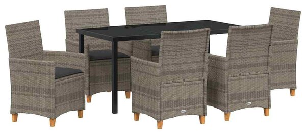 Kert étkező szett 7 pcs Szürke polirattan