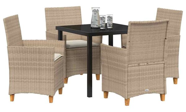 Kert étkező szett 5 pcs Bézs polirattan
