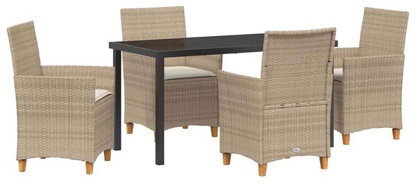 Kert étkező szett 5 pcs Bézs polirattan