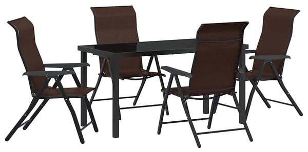 Kert étkező szett 5 pcs Barna Porszórt acél