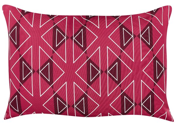 Kültéri díszpárna kétdarabos szettben MEZZANO Geometrikus mintás 40 x 60 cm Fukszia