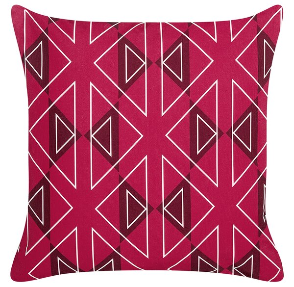 Kültéri díszpárna kétdarabos szettben MEZZANO Geometrikus mintás 45 x 45 cm Rózsaszín