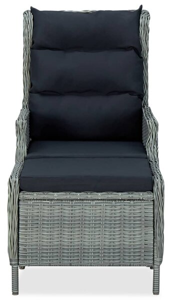 9 részes világosszürke polyrattan kültéri étkezőszett párnákkal