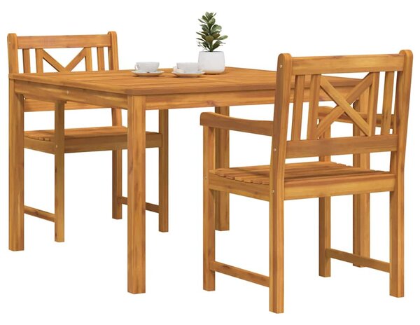 Kert étkező szett 3 pcs Barna Tömör akácfa