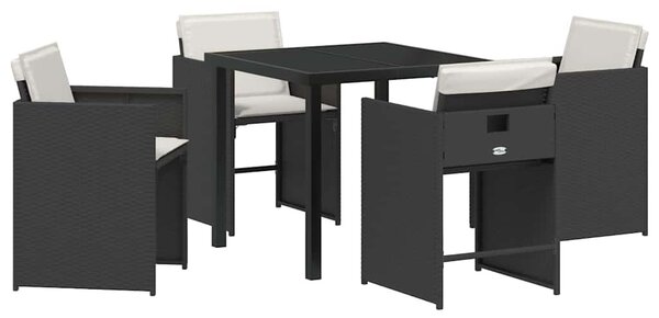 Kert étkező szett 5 pcs Fekete polirattan