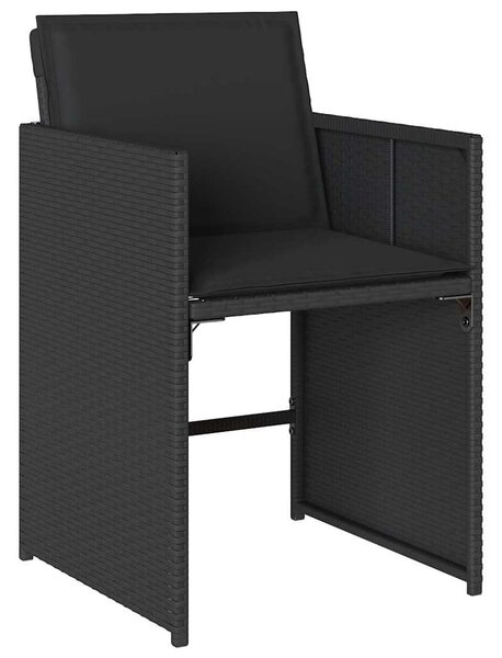 Kert étkező szett 5 pcs Fekete polirattan
