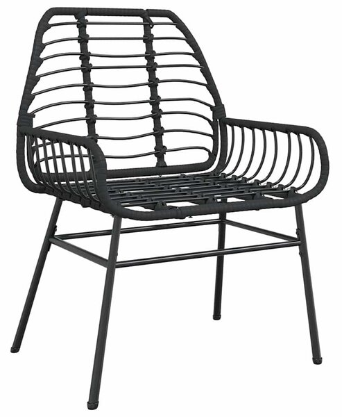 7 részes fekete polyrattan üveg kerti étkezőgarnitúra