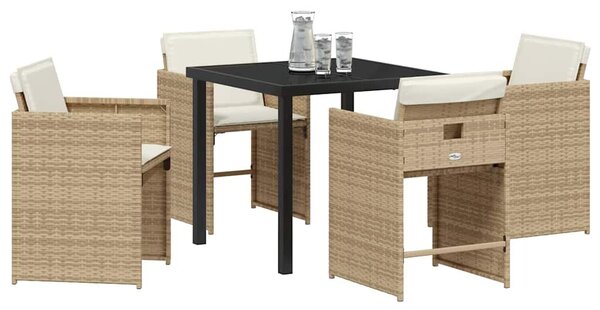 Kert étkező szett 5 pcs Bézs polirattan