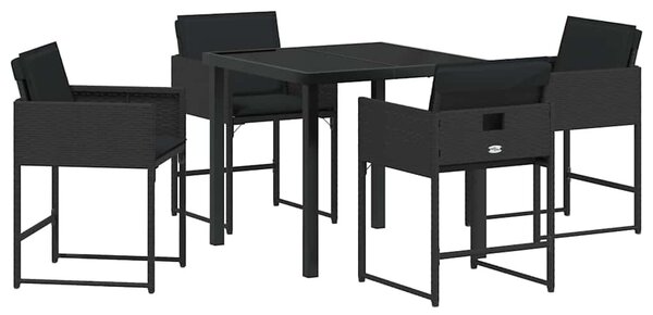 Kert étkező szett 5 pcs Fekete polirattan
