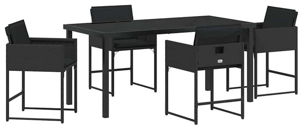 Kert étkező szett 5 pcs Fekete polirattan