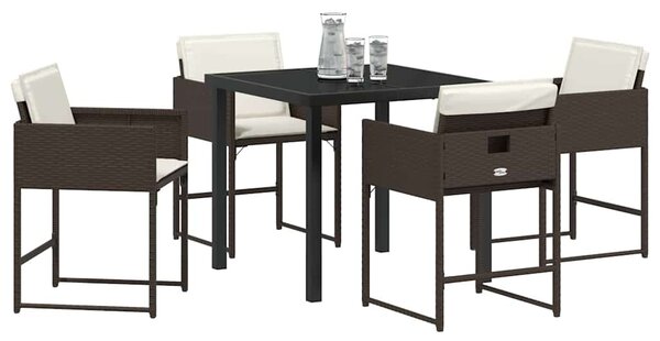 Kert étkező szett 5 pcs Barna polirattan