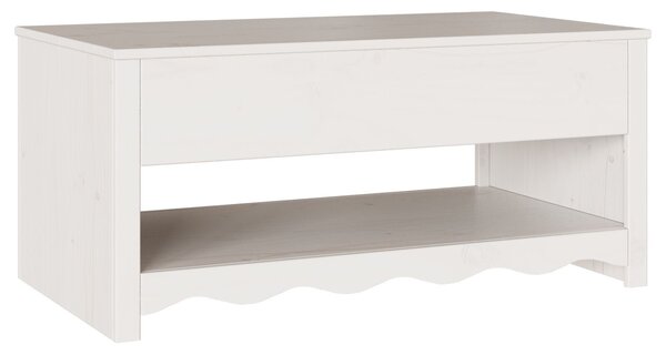 VidaXL Oyster White Fa Közepes Dohányzóasztal Négyszögletes Modern
