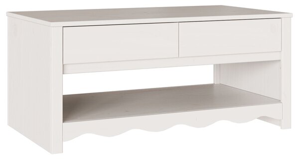 VidaXL Oyster White Fa Közepes Dohányzóasztal Négyszögletes Modern