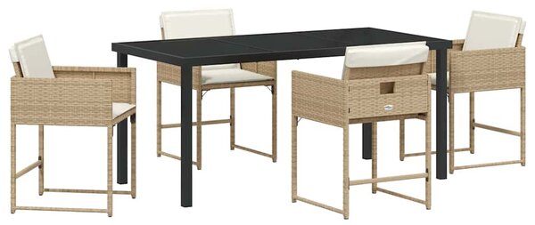 Kert étkező szett 5 pcs Bézs polirattan