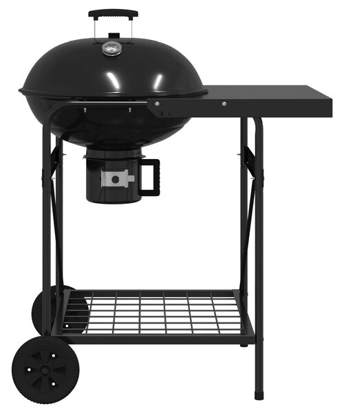 VidaXL Fekete Faszenes Grill Fiókkal és Tetővel 96x72x113 cm