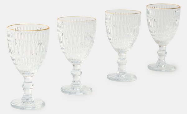 Sinsay - Talpas poharak dombornyomott mintával 4 pack - clear