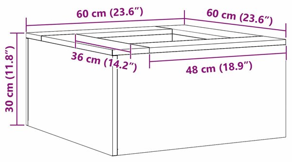 VidaXL Tűzrakó Barna 60 x 60 x 30 cm időjárásálló acél