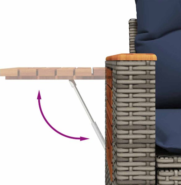 5 részes szürke polyrattan kerti ülőgarnitúra párnával