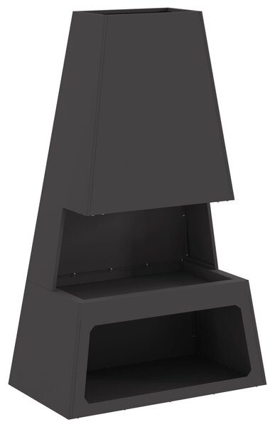VidaXL Tűzrakó Fekete 60 x 35 x 100 cm Hidegen hengerelt acél