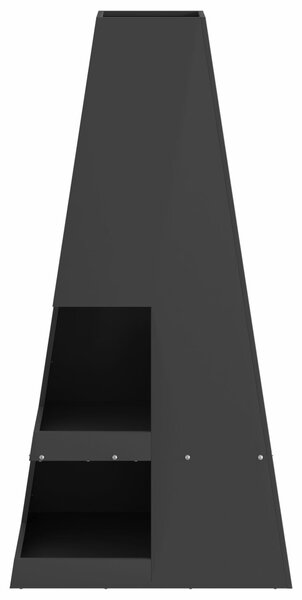 VidaXL Tűzrakó Fekete 50 x 50 x 100 cm Hidegen hengerelt acél