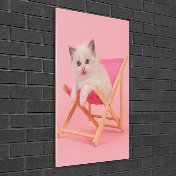 Üvegkép Cat egy nyugágyon