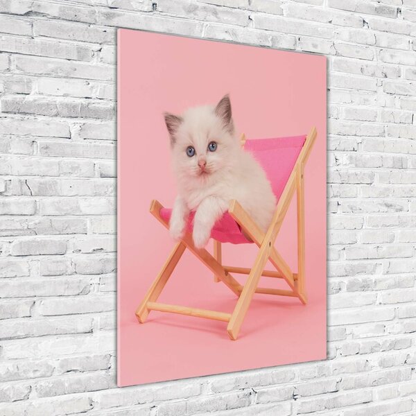 Üvegkép Cat egy nyugágyon