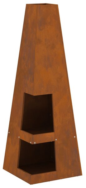 VidaXL Tűzrakó Barna 35 x 35 x 100 cm időjárásálló acél