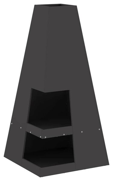 VidaXL Tűzrakó Fekete 50 x 50 x 100 cm Hidegen hengerelt acél