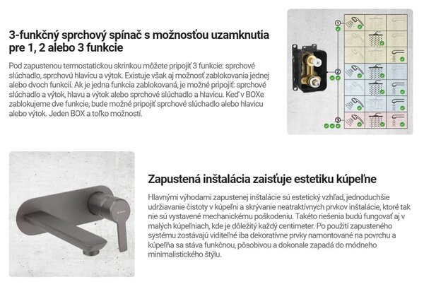 Deante Arnika, rejtett zuhany szett karos csapteleppel és dobozos rögzítési rendszerrel BOX, matt fekete, BXYZNQAM